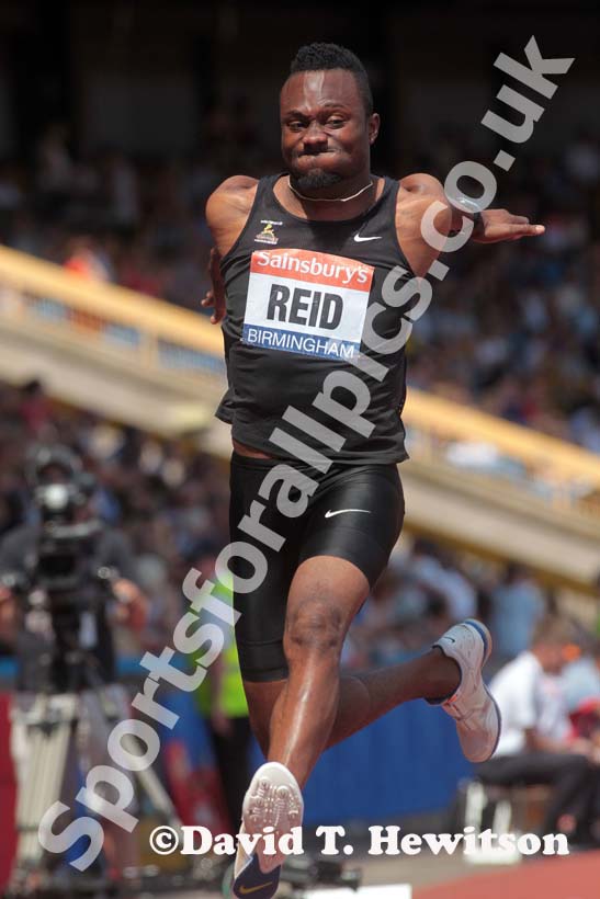 Julian Reid in the triple jump at the Sainsbury's British Championships, Birmingham.